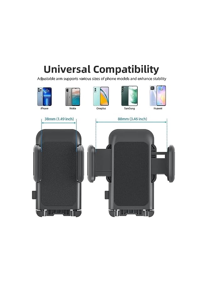 promass Car Phone Holder, Dashboard Windscreen Car Phone Mount, Universal Car Cradle 360° Rotatable Extendable Arm One Button Release stand for iPhone13 12 11 Pro Max XS Xr X 8 7 Plus, Samsung - Image 3