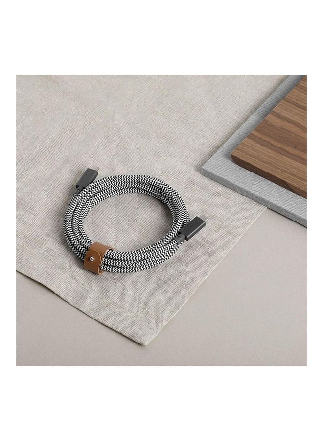 ناتيف يونيون كابل شحن USB-type C بيلت برو أبيض/ أسود - Image 3