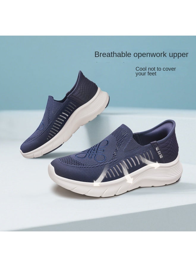 Foot Fitness Peppermint Dad Middle-aged And Elderly Shoes】non-slip Easy Slip-on Men's Casual Sneakers For Seniors - Image 3