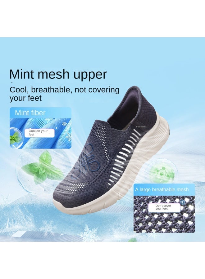 Foot Fitness Peppermint Dad Middle-aged And Elderly Shoes】non-slip Easy Slip-on Men's Casual Sneakers For Seniors - Image 4