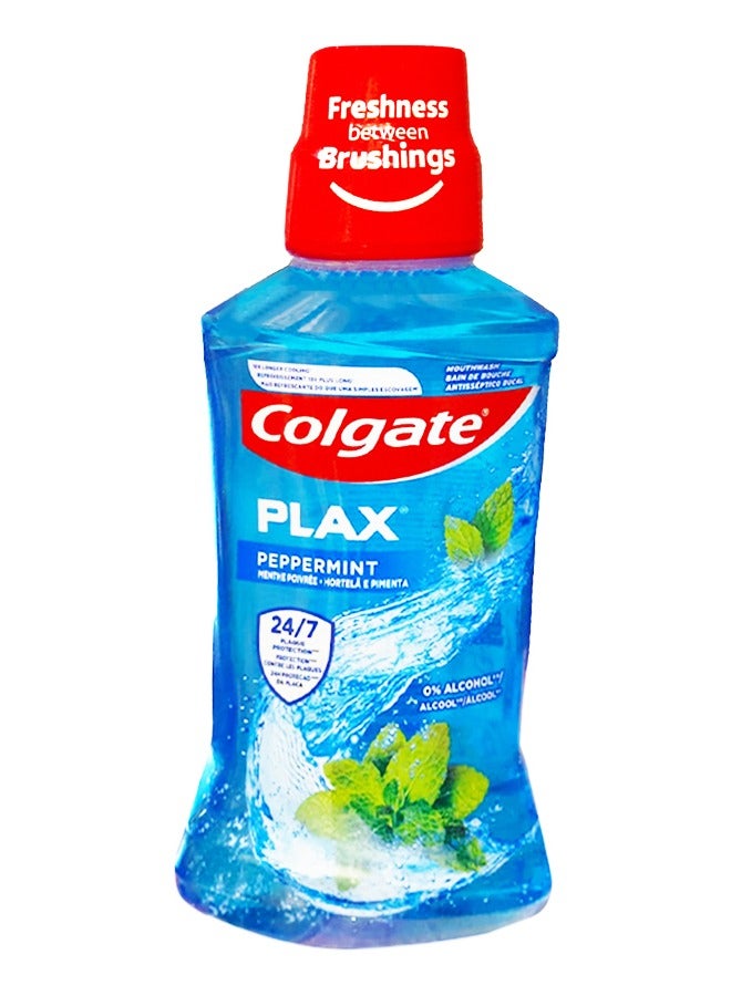 Colgate Plax Peppermint Mint Mouthwash Blue 250 ml - Image 1