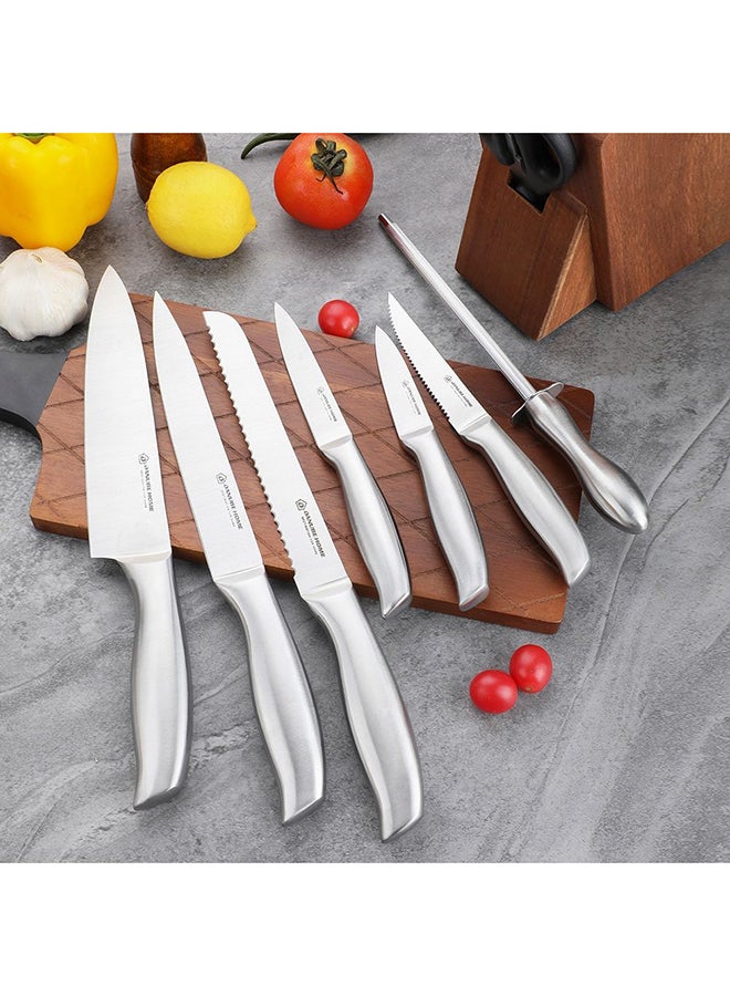 DANUBE HOME Chef’s Delight Celina 9-Piece Premium Kitchen Knife Set with Wooden Block – Professional Stainless Steel Chef Knives for Slicing, Chopping & Dicing | Home & Restaurant Use Silver - Image 2