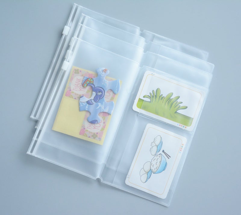 Funcoo Set of 4 Zipper Pocket Refill Pack Plastic Clear Inserts Pouch for Standard Size Travelers Notebook (Personal Size)