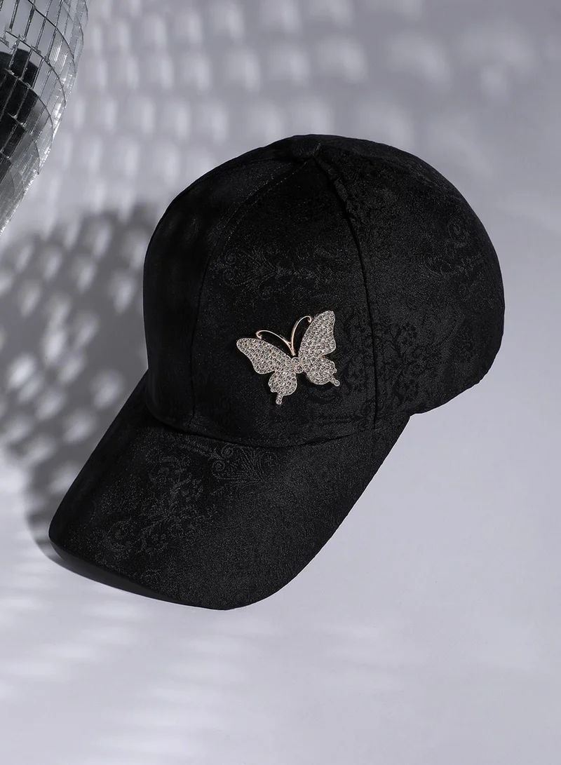 صوص هاوت Jaquard Butterfly Baseball Cap - Black