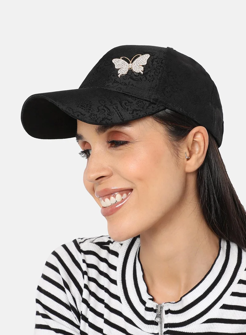 صوص هاوت Jaquard Butterfly Baseball Cap - Black