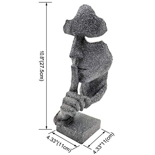 ThriBartLive Silence is Golden The-Thinker Statue - Abstract Handcraft Keep Silent Thinker Statue Model Face and Hand Sculpture(Gold) - Image 2