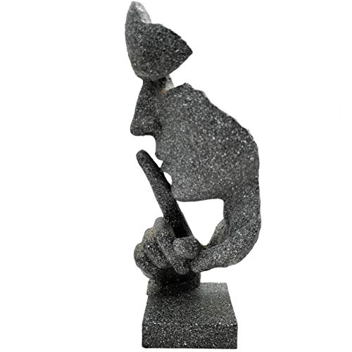 ThriBartLive Silence is Golden The-Thinker Statue - Abstract Handcraft Keep Silent Thinker Statue Model Face and Hand Sculpture(Gold) - Image 4