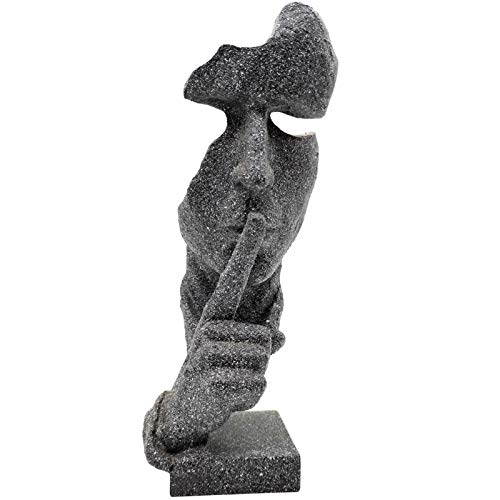 ThriBartLive Silence is Golden The-Thinker Statue - Abstract Handcraft Keep Silent Thinker Statue Model Face and Hand Sculpture(Gold) - Image 1