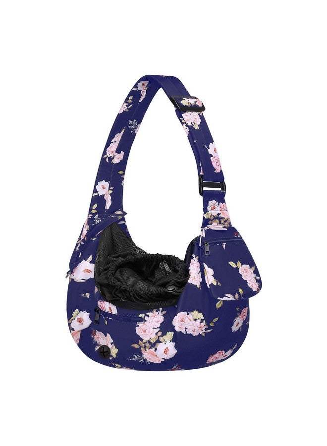 Mosiso MOSISO Dog Cat Sling Carrier, Pet Carrier Camellia Tote Bag Hands Free Adjustable Padded Strap Breathable Polyester Soft Carrying Travel Shoulder Bag with Front Pocket for Small Dog Cat, Blue - Image 1