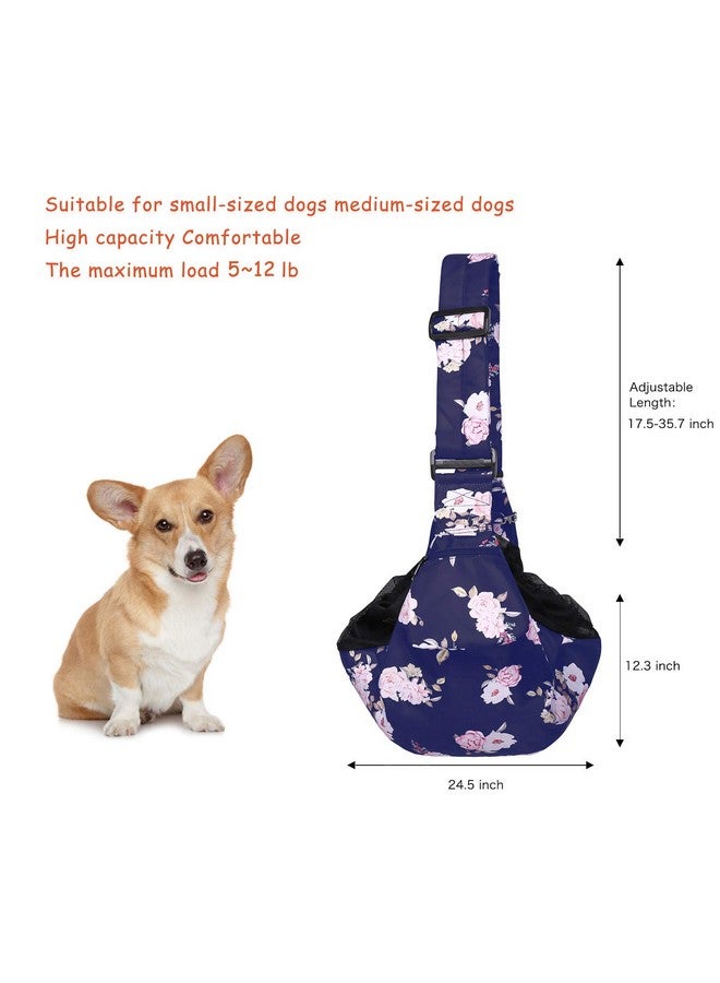Mosiso MOSISO Dog Cat Sling Carrier, Pet Carrier Camellia Tote Bag Hands Free Adjustable Padded Strap Breathable Polyester Soft Carrying Travel Shoulder Bag with Front Pocket for Small Dog Cat, Blue - Image 4