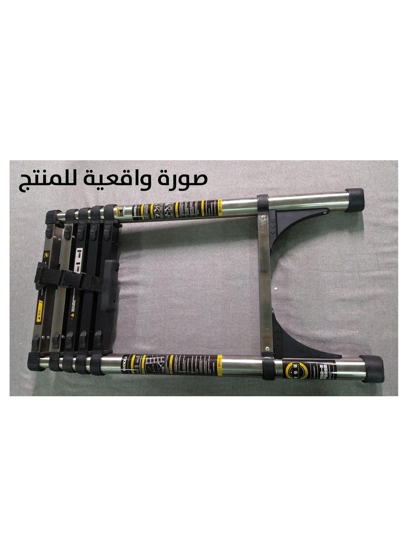 سلم تلسكوبي المونيوم، متعدد الاغراض قابل للتمديد بطول 2.3 متر مذود بمانع إنزلاق للدرج سعة 150 كجم - Image 2