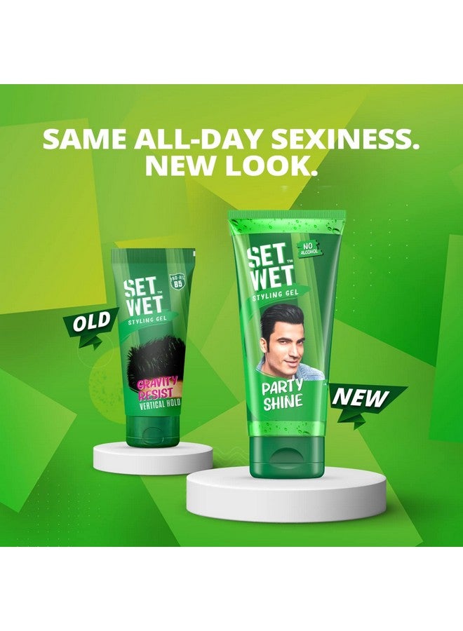 SET WET Set Wet Styling Hair Gel for Men - Party Shine, 50gm | Strong Hold, High Shine |For Short to Medium Hair| No Alcohol, No Sulphate - Image 2