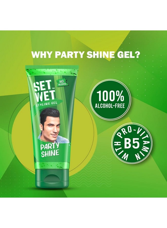 SET WET Set Wet Styling Hair Gel for Men - Party Shine, 50gm | Strong Hold, High Shine |For Short to Medium Hair| No Alcohol, No Sulphate - Image 3