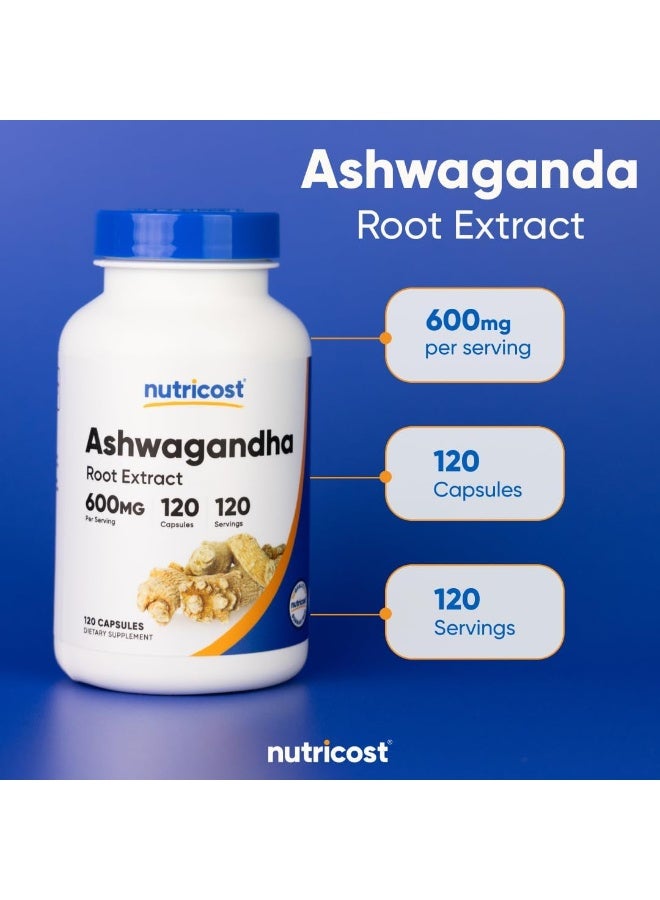 Nutricost Ashwagandha Root 120 Capsules 600mg - Image 5