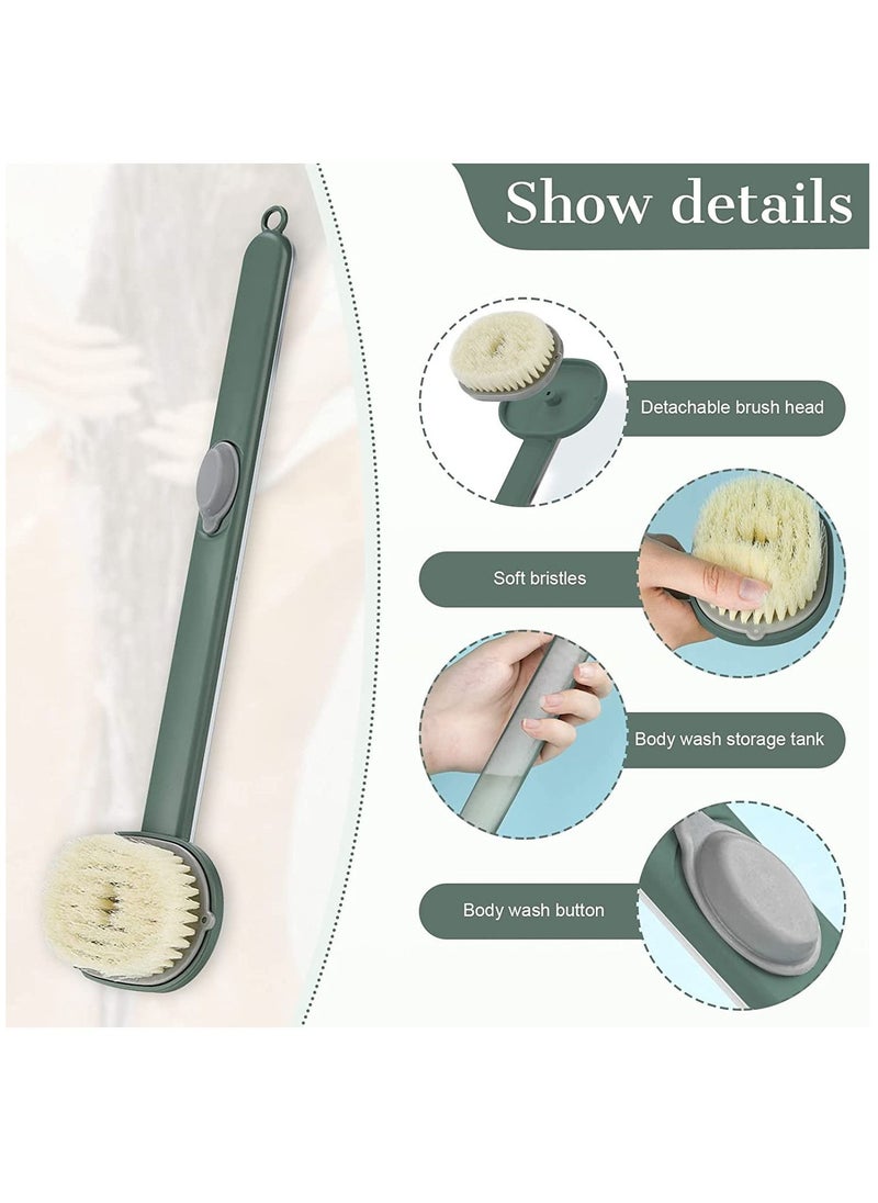 SYOSI Long Handle Bath Massage Cleaning Brush with Soap Dispenser, Back Brush with Soap Dispenser, Back Brush Long Handle for Shower, Exfoliating Bath Brush Storable Body Wash  - Image 2