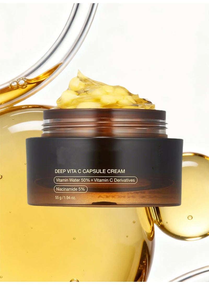 1.94 Oz Golden Capsule Face Moisturizer - Deep Vitamin C | Liposome Infused for Radiance
