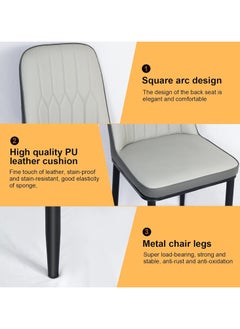 ALMUFARREJ Modern Faux Leather High Back Dining Chair  - Image 4