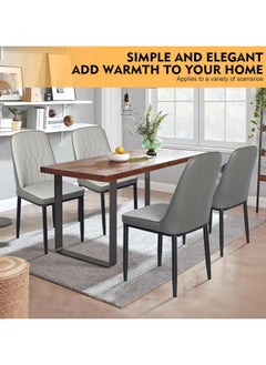 ALMUFARREJ Modern Faux Leather High Back Dining Chair  - Image 5
