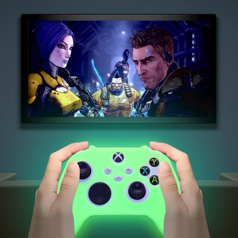 غطاء سيليكون يتوهج في الظلام لوحدة تحكم Xbox Series X، واقي مطاطي ناعم مضاد للانزلاق لوحدة تحكم Xbox Series S مع 6 أغطية عصا تحكم تتوهج في الظلام. - Image 2