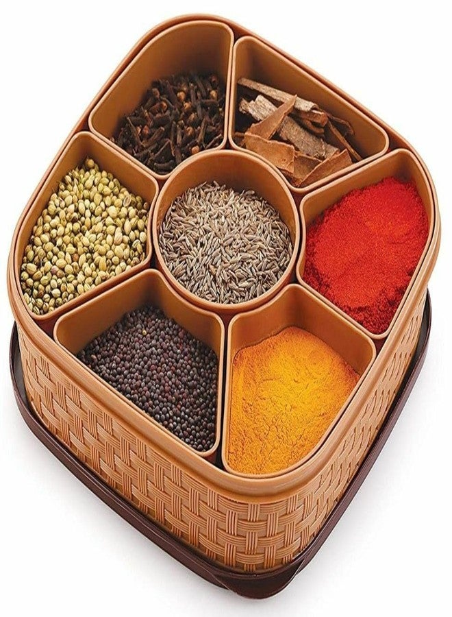 VAJASIL 7-In-1 Masala Box | Airtight Multi-Compartment Spice Organizer The Ergonomic Lid Ensures Hygiene And Keeps Spices Aromatic And Moisture-Free & Spices, Dry Fruits, Mouth Fresheners, Condiments - Image 1