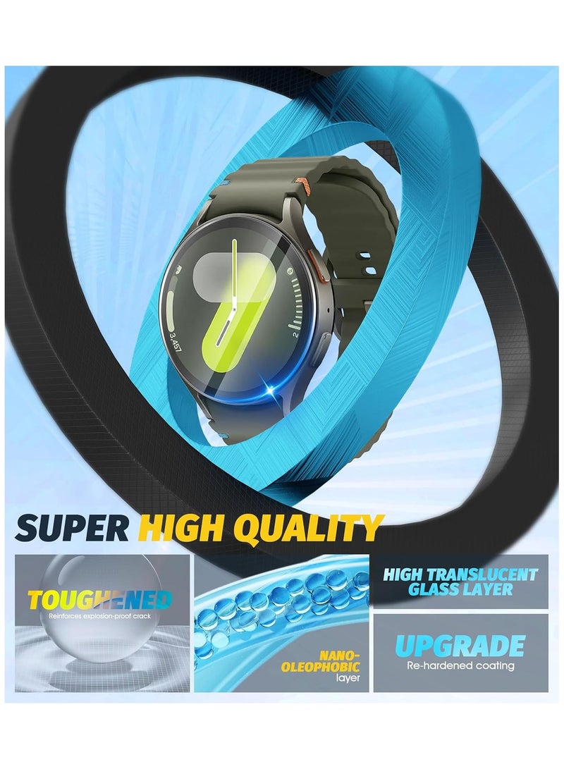 HablTech 3 Pack Screen Protector for Samsung Galaxy Watch 7 44MM with Auto-alignment Installation kit,High Definition Anti-Scratch Bubble Free Clear Tempered Glass protective film  - Image 5