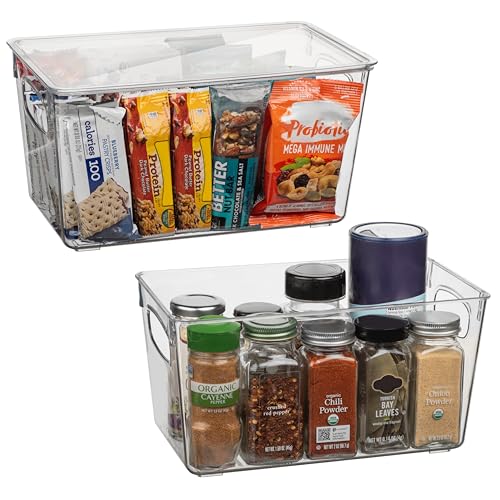 CLEARSPACE Plastic Pantry Organization and Storage Bins with Lids - Perfect Kitchen Organization or Kitchen Storage - Fridge Organizer, Refrigerator Organizer Bins, Cabinet Organizers - Image 1