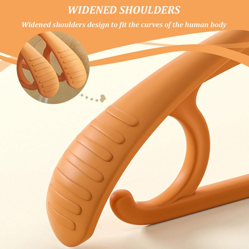 Sweater Hangers No Shoulder Bump Sweater Hangers No Shoulder Bump 10Pcs Wide Shoulder Suit Hangers 9Kg Heavy Loading No Bump Clothes Hanger with 360° Swivel Hook(Orange) - Image 3