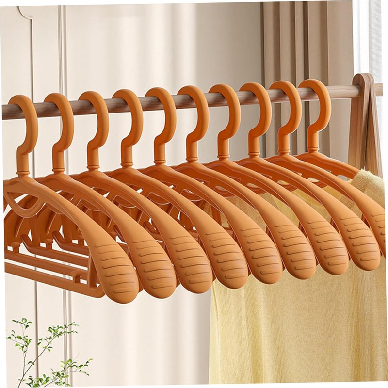 Sweater Hangers No Shoulder Bump Sweater Hangers No Shoulder Bump 10Pcs Wide Shoulder Suit Hangers 9Kg Heavy Loading No Bump Clothes Hanger with 360° Swivel Hook(Orange) - Image 5