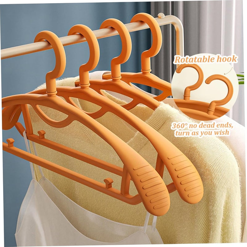 Sweater Hangers No Shoulder Bump Sweater Hangers No Shoulder Bump 10Pcs Wide Shoulder Suit Hangers 9Kg Heavy Loading No Bump Clothes Hanger with 360° Swivel Hook(Orange) - Image 4