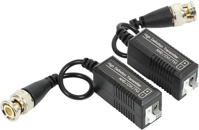 4 Pairs Passive Video Balun Transmitter Receiver with BNC to UTP Cable for 1080P CCTV DVR Camera System Black - Image 1