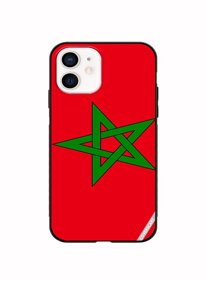 COVERSCART Protective Case Cover For Apple iPhone 12 Morocco Flag Design Multicolour