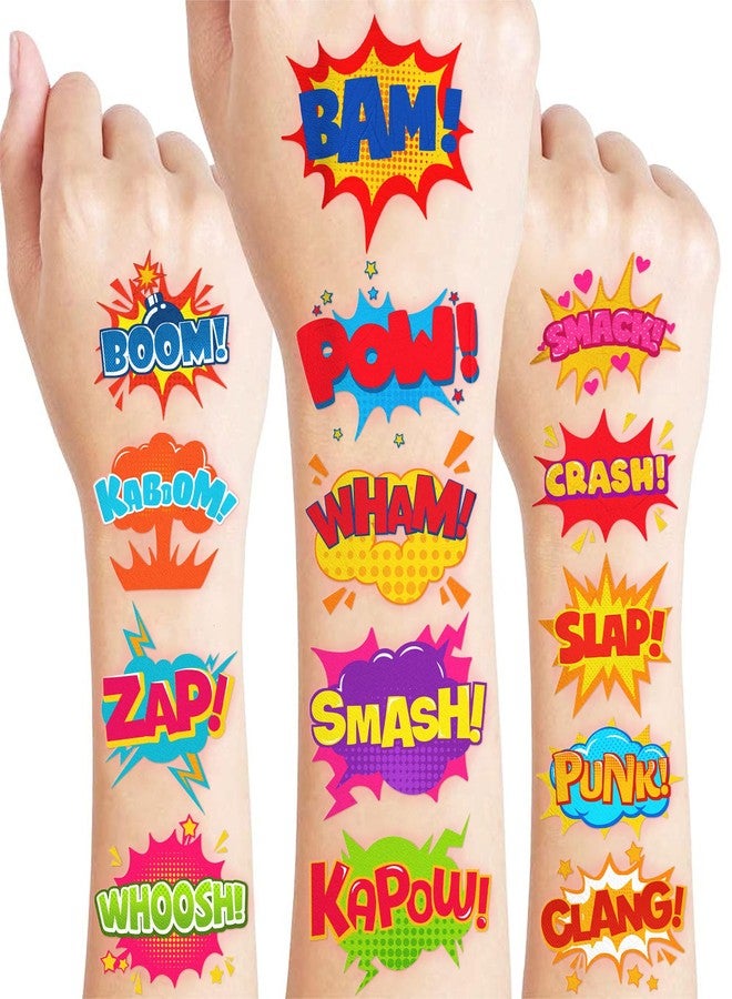 91TATTOOS 96 PCS Comic Pre-Cut Temporary Tattoos for Kids - Image 1