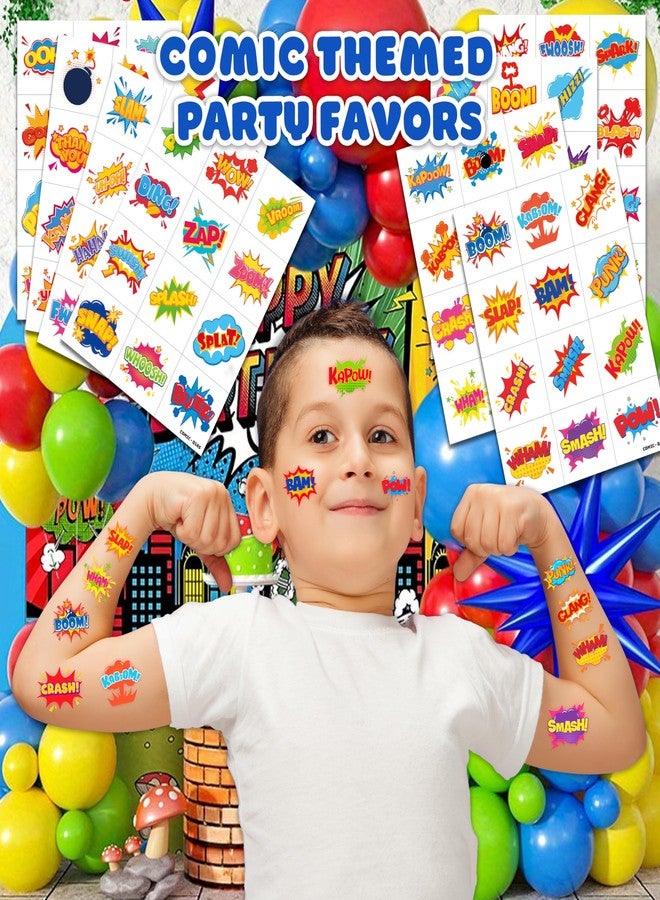 91TATTOOS 96 PCS Comic Pre-Cut Temporary Tattoos for Kids - Image 2