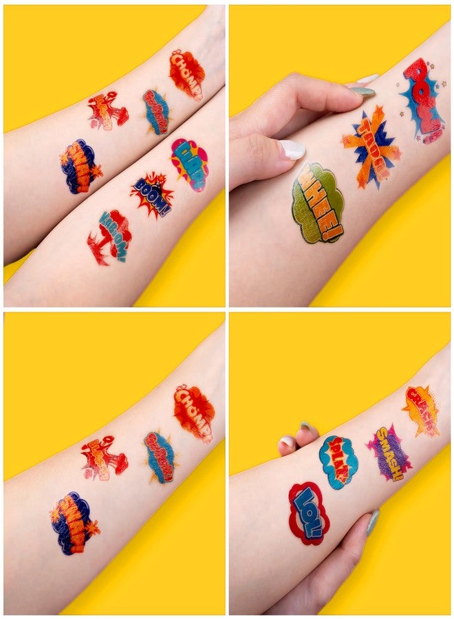 91TATTOOS 96 PCS Comic Pre-Cut Temporary Tattoos for Kids - Image 5