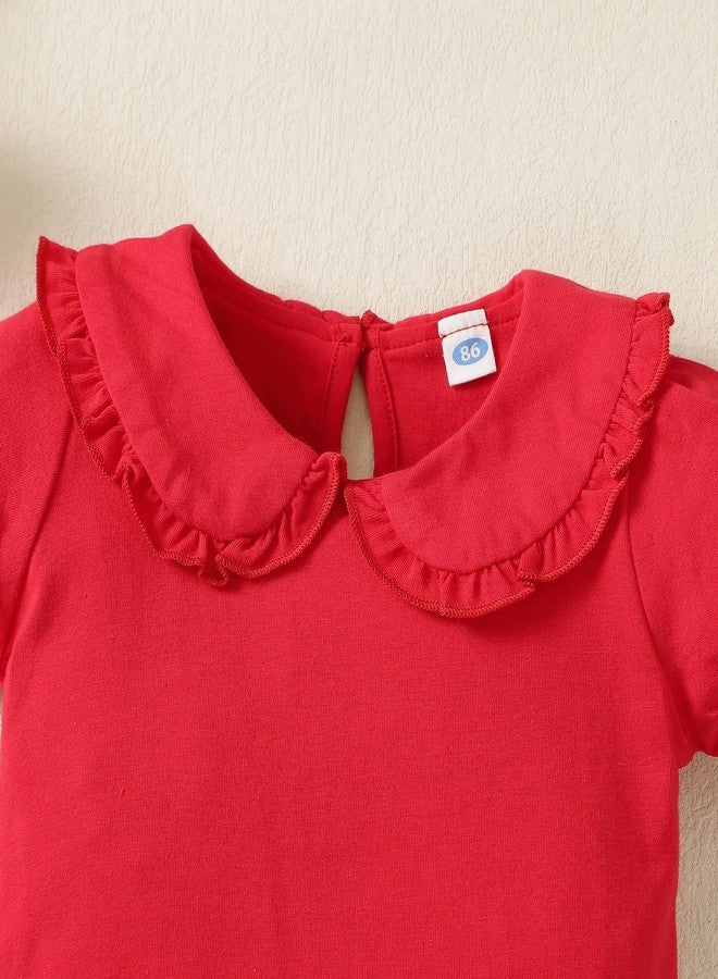 بمعنى سحر بمعنى حديقة تيشيرت ماجيك بارك للأطفال الرضع من عمر 12 شهرًا إلى 5 سنوات بأكمام قصيرة، بلوزة مكشكشة للأطفال الصغار، تيشيرت بلون موحد، ملابس كاجوال، ملابس العطلات (4 سنوات، أحمر قصير) - Image 4