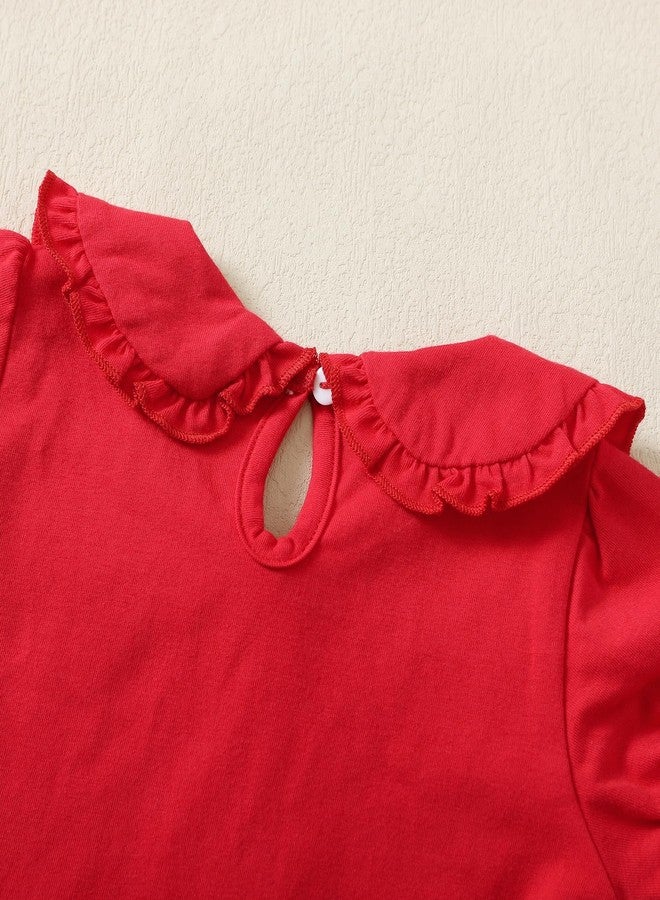 بمعنى سحر بمعنى حديقة تيشيرت ماجيك بارك للأطفال الرضع من عمر 12 شهرًا إلى 5 سنوات بأكمام قصيرة، بلوزة مكشكشة للأطفال الصغار، تيشيرت بلون موحد، ملابس كاجوال، ملابس العطلات (4 سنوات، أحمر قصير) - Image 5