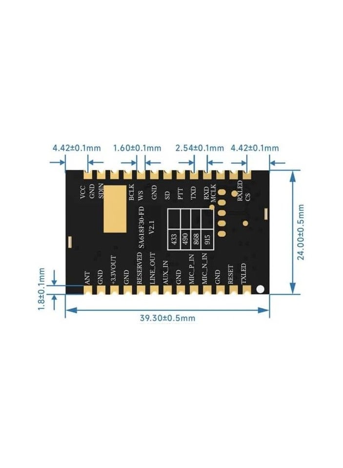 SA618F30-FD Full-Duplex Wireless Data Transmission Module Supports 8-Way Concurrent Transmission 433Mhz x 2 PCS  - Image 3