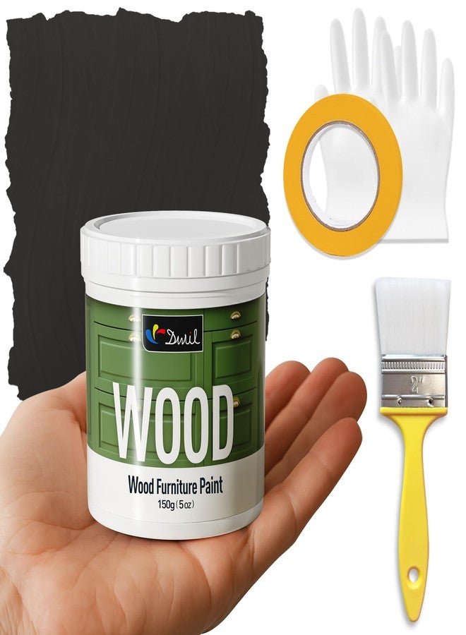 DWIL Matte Finish Furniture Paint - 5 Oz All-in-One Kit for Cabinets, Doors, Tables, and Dressers Refinishing - Water-Based, Non-Toxic & Odorless, Easy to Apply(Black) - Image 1