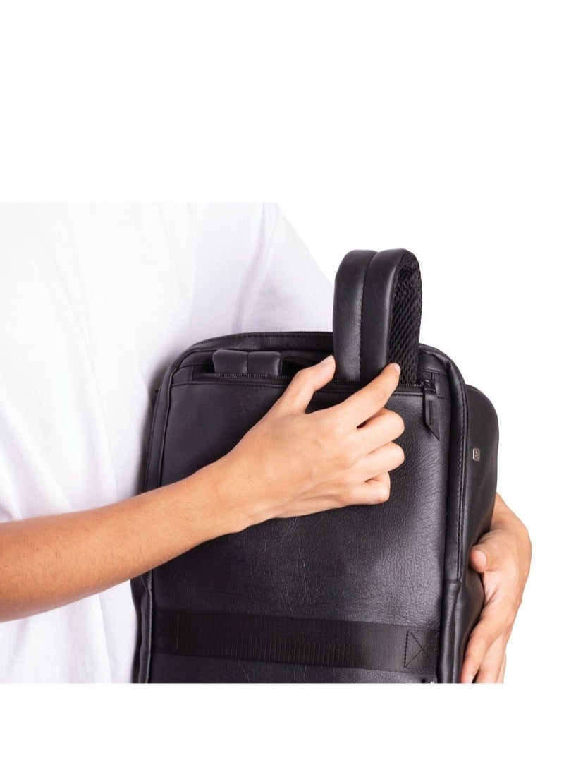 Ar supply Ar Mountain Bag by Arij Bags | Faux Leather Duffle Backpack, Laptop Compartment, Shoe Compartment, Travel & Gym Bag (Black) - Image 5