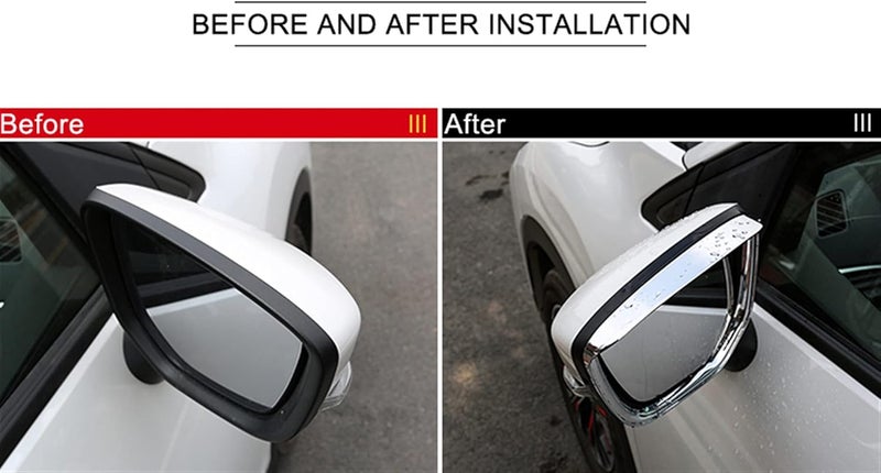 Wivplex 2PCS ABS Chromed Car Rearview Mirror Eyebrow Shield Cover - Image 3