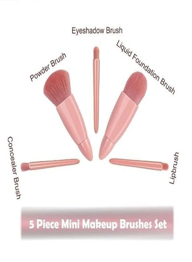 Megika Professional Makeup Brush Set for Women, Soft Bristle Cosmetic Brushes Kit for Foundation, Powder, Blush, Eyeshadow & Concealer, Travel Friendly Beauty Tools (Pink) - Image 5