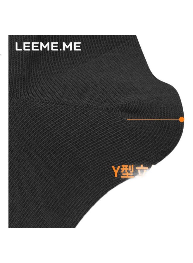 LEEME.ME ليمي.مي جراين رايس 【مضاد للبكتيريا】 جوارب للرجال ربيع وصيف جوارب للرجال جوارب فم ضرب لون جوارب قصيرة جوارب قارب للرجال 4 أسود مقاس واحد - Image 2