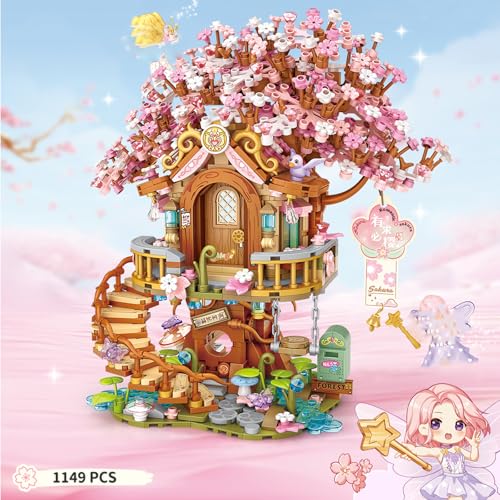 MEIEST Cherry Blossom Tree House Building Blocks SetFairy Sakura Particle Construction Building Bricks ToyFlowers Bonsai Home Decoration - Image 5