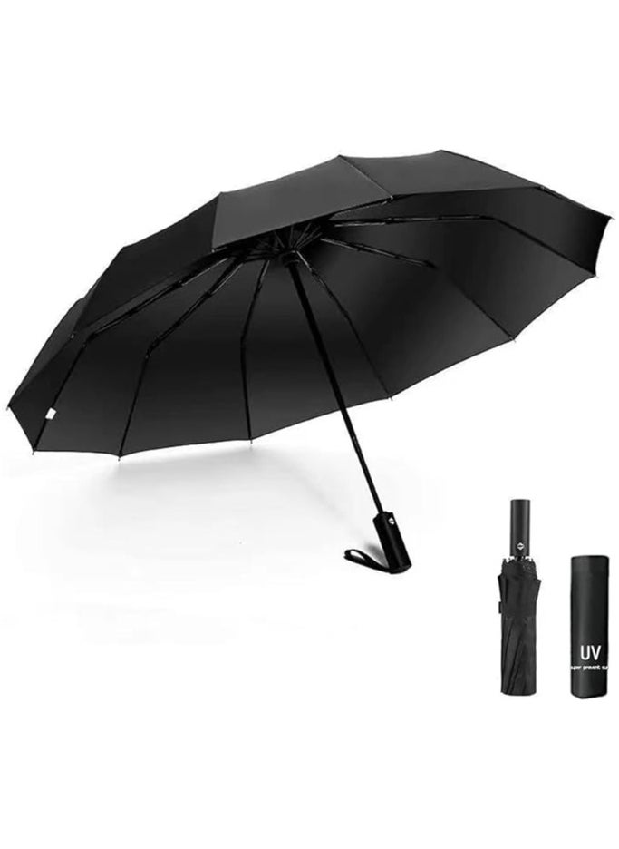 Generic - Sun and rain protection umbrella, foldable with automatic opening and closing function - black - Image 1