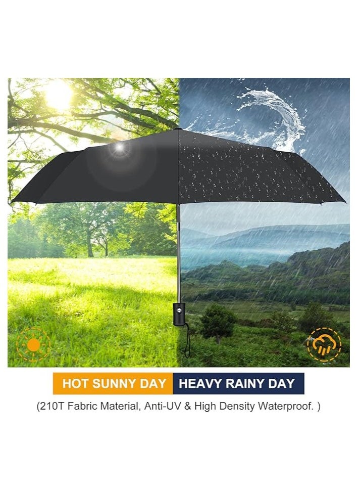 Generic - Sun and rain protection umbrella, foldable with automatic opening and closing function - black - Image 1