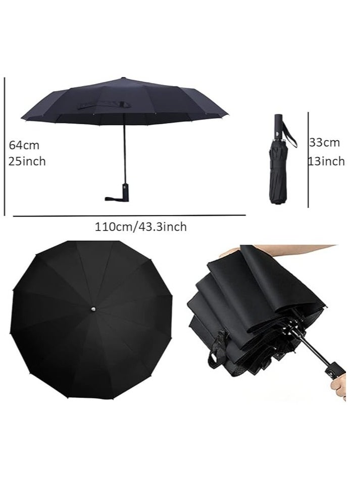 Generic - Sun and rain protection umbrella, foldable with automatic opening and closing function - black - Image 1