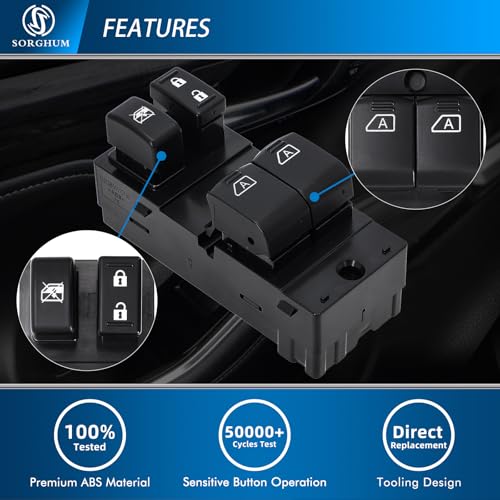 Sorghum Power Window Switch Driver Side - Master Window Switch Compatible with 2003-2008 Nissan 350Z 2004-2007 Infiniti G35 16 Pins Replace# 25401CD000 25401CD010 25401CD02A 25401CD02D - Image 3