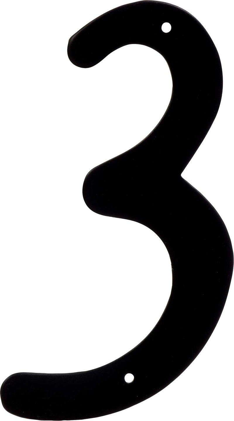 Hillman 841622 Black 4Inch Nail Die Cast Aluminum House Number 3