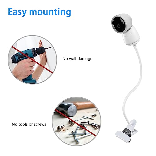 Koroao Clip Mount for Arenti Baby Monitor Without Tools or Wall Damage (White) - Image 4