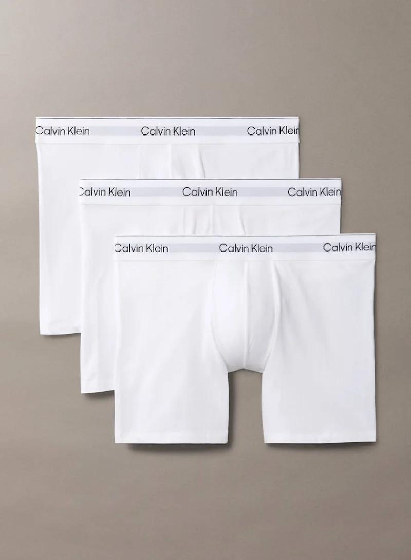 CALVIN KLEIN 3 Pack Boxer Briefs - Icon Cotton Stretch